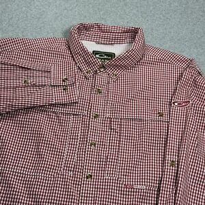 Drake Performance Fishing Shirt Mens 2XB Big 2X Vented Gingham Mesh-Lined Active